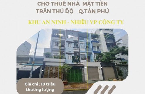 Cho thuê nhà mặt tiền Trần Thủ Độ 80m2, 2Lầu+ST, 18Triệu